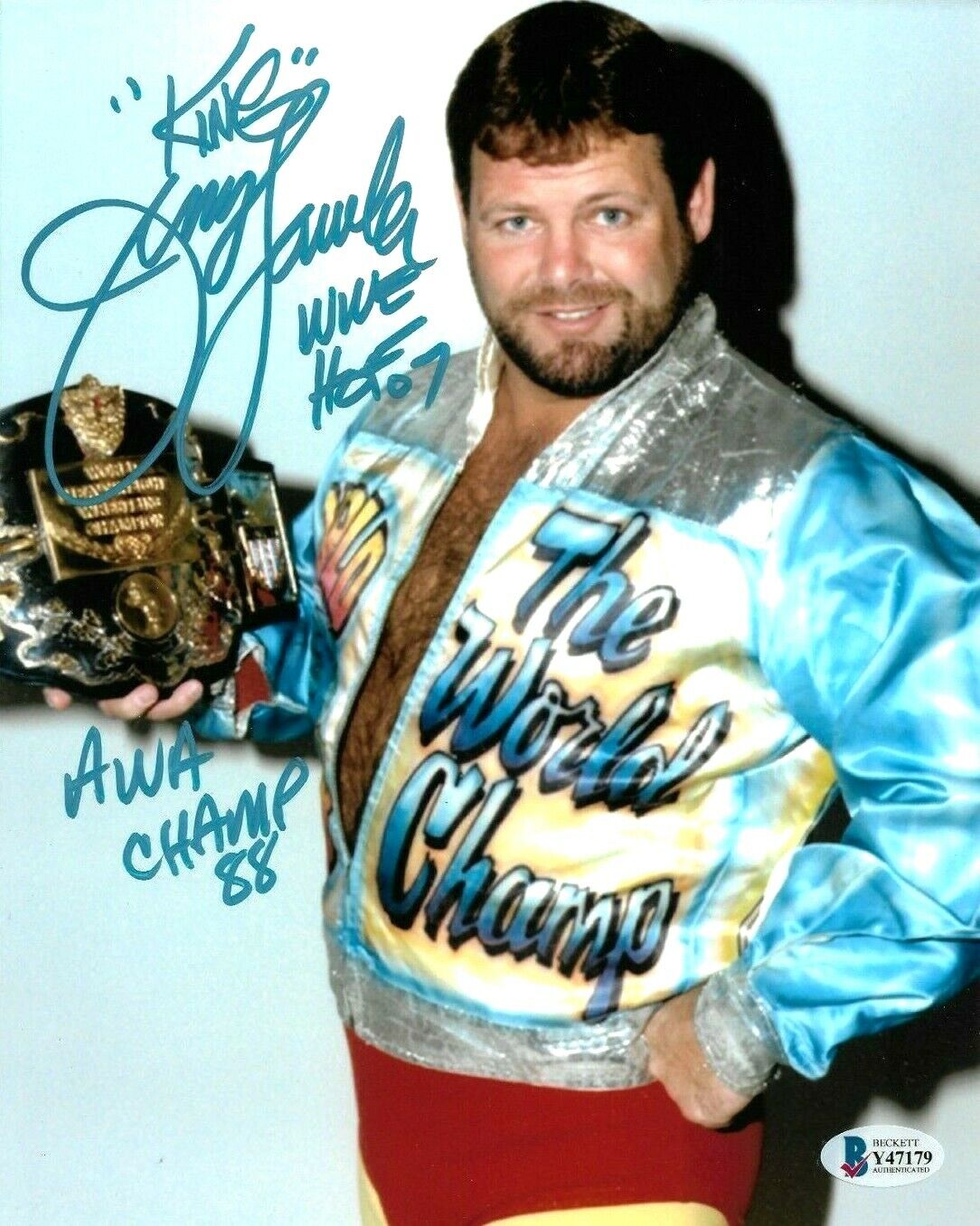 WWE JERRY THE KING LAWLER HAND SIGNED AUTOGRAPHED 8X10 Photo Poster painting WITH BECKETT COA 2