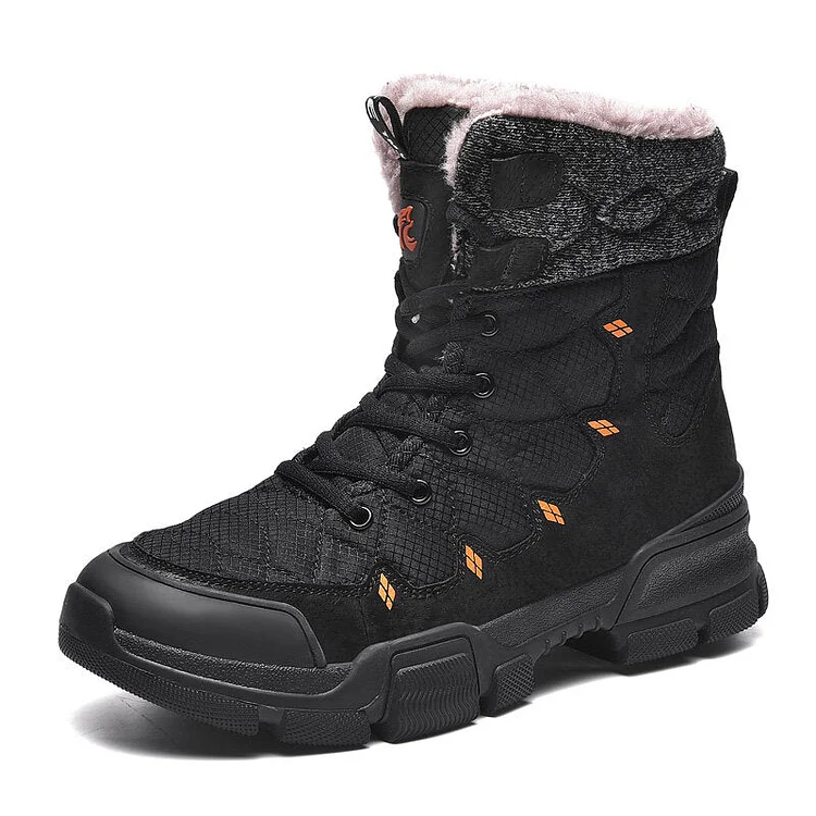 Men Outdoor Slip Resistant Waterproof Hiking Snow Boots