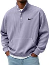 Men's Casual Versatile Stand Collar Sweatshirt With Large Pockets
