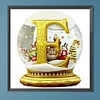 Diamond Painting -DIY Round Drill Xmas Ball Letter A（50x50cm）