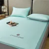 High-End Light Luxury 2024 New Milk Ice Silk Cool Mat Ice Silk Bed Mat Bed Sheet Three-Piece Set Foldable Naked Sleep Non-Slip