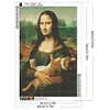 (Grande Taille) Mona lisa-peinture diamant ronde compl&egrave;te-40*60cm