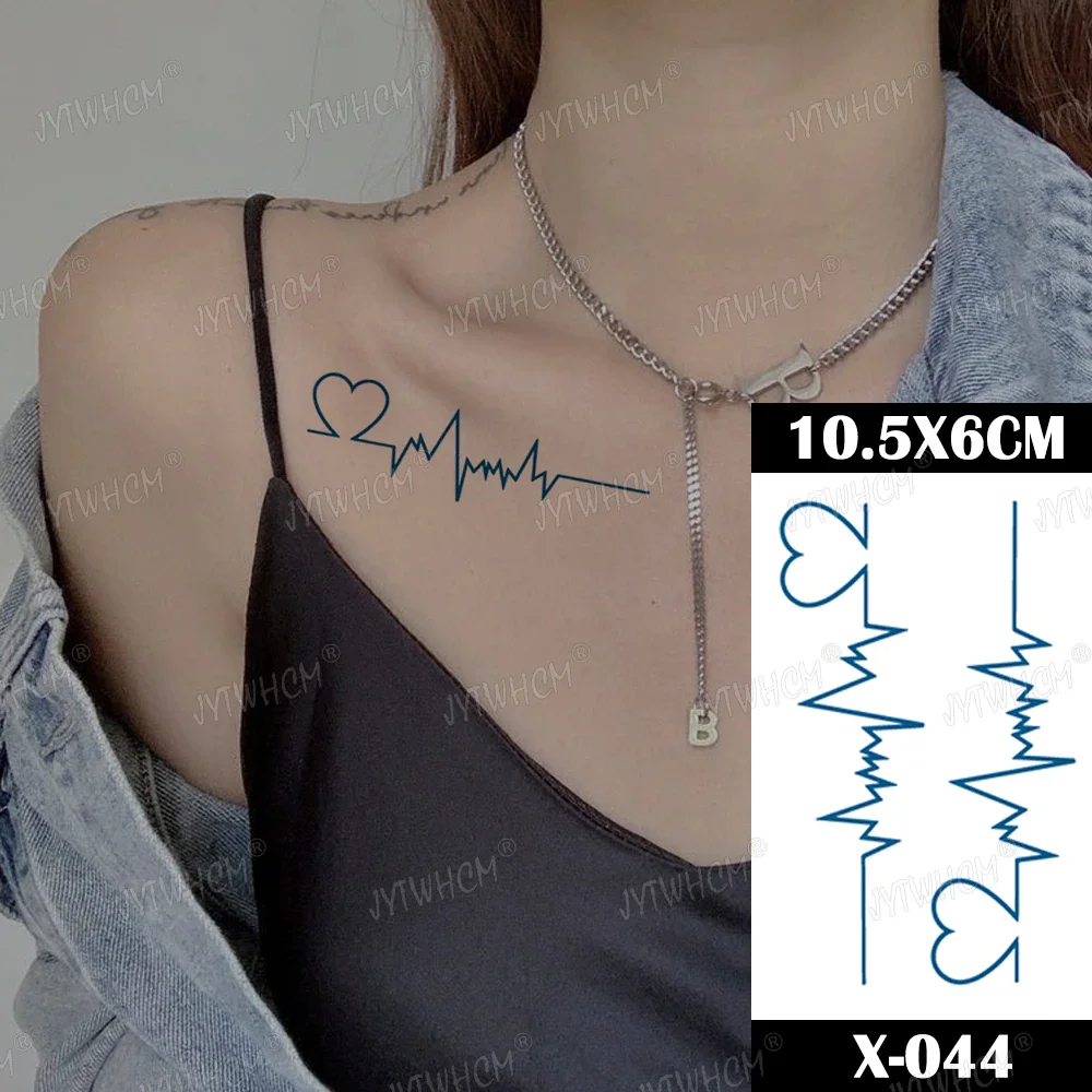 Sdrawing Butterfly Tattoo Women Sexy Waterproof Temporary Tattoo Heart Flame False Tattoo Arm Shoulder Neck Tattoo Women And Men