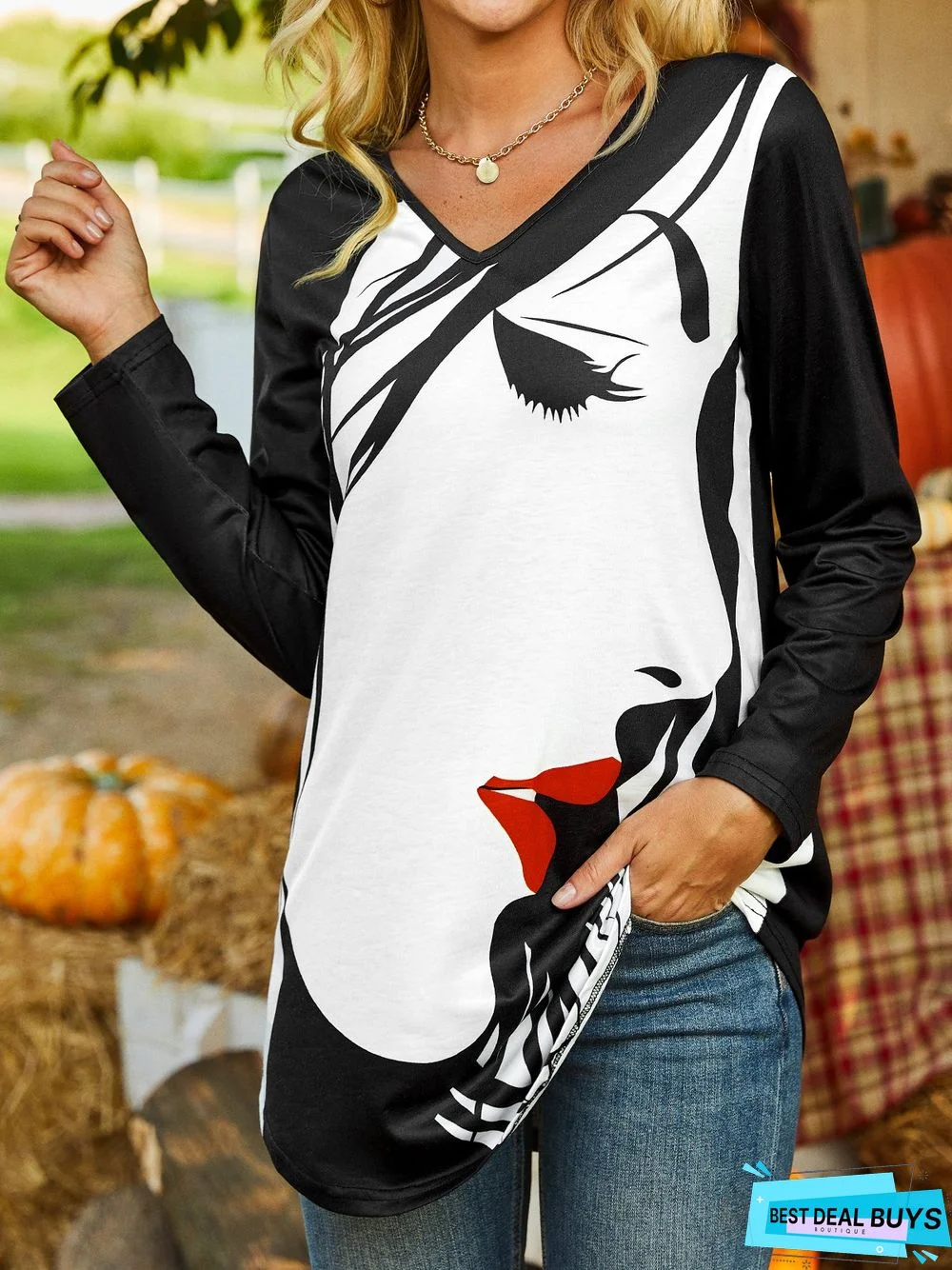 Long Sleeve Casual Tunic T-Shirt