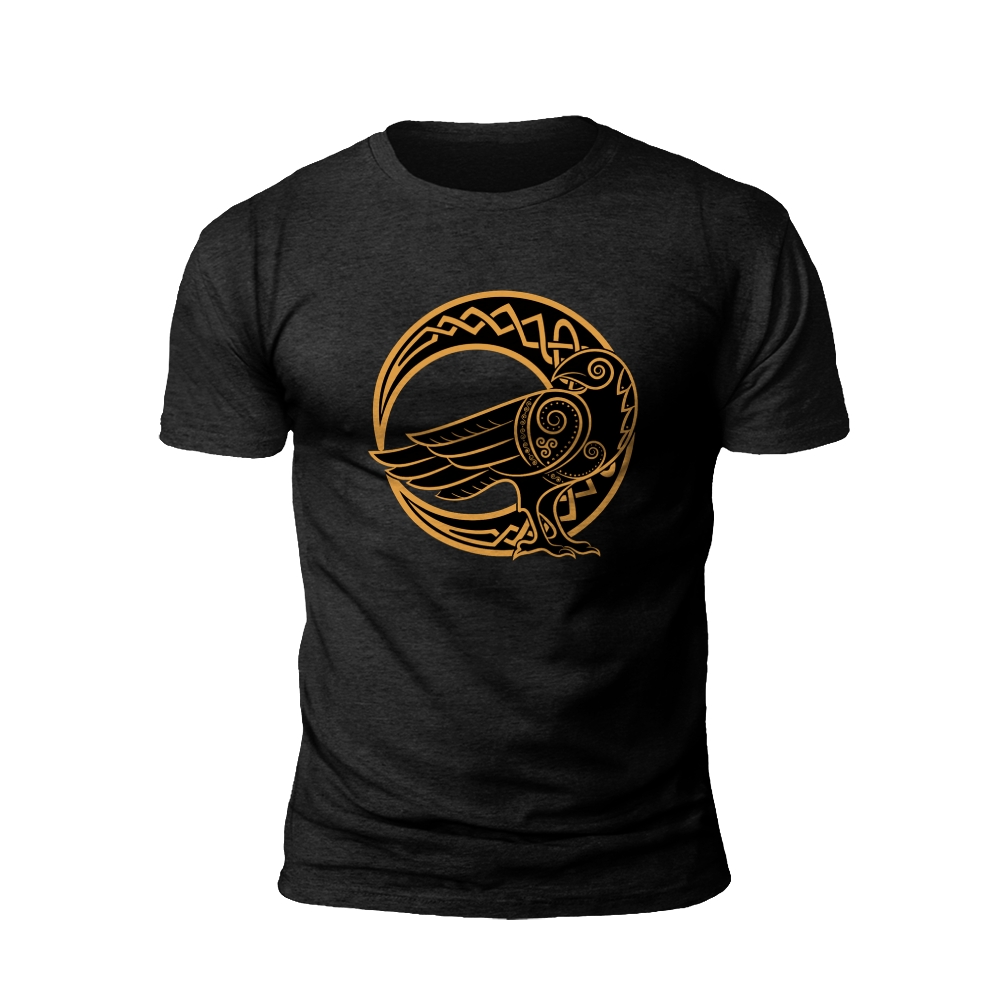 Crescent Raven: A Norse Symbol of Wisdom and Strategy T-shirt