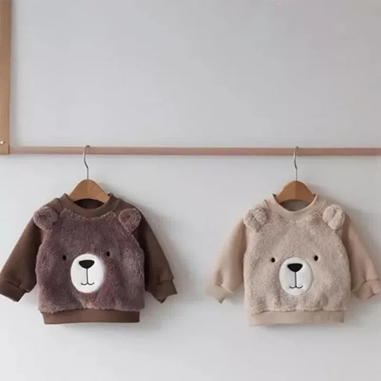 Baby Bear Fleece Lined Casual Sweatshirt