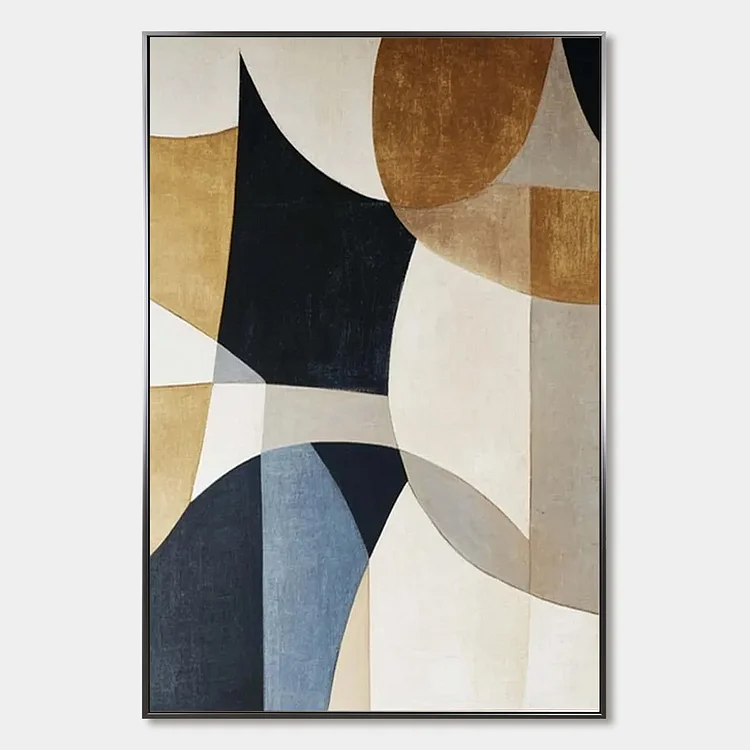 GEOMETRIC BALANCE: Abstract Minimalist Geometric Oil Painting（Canvas painting）