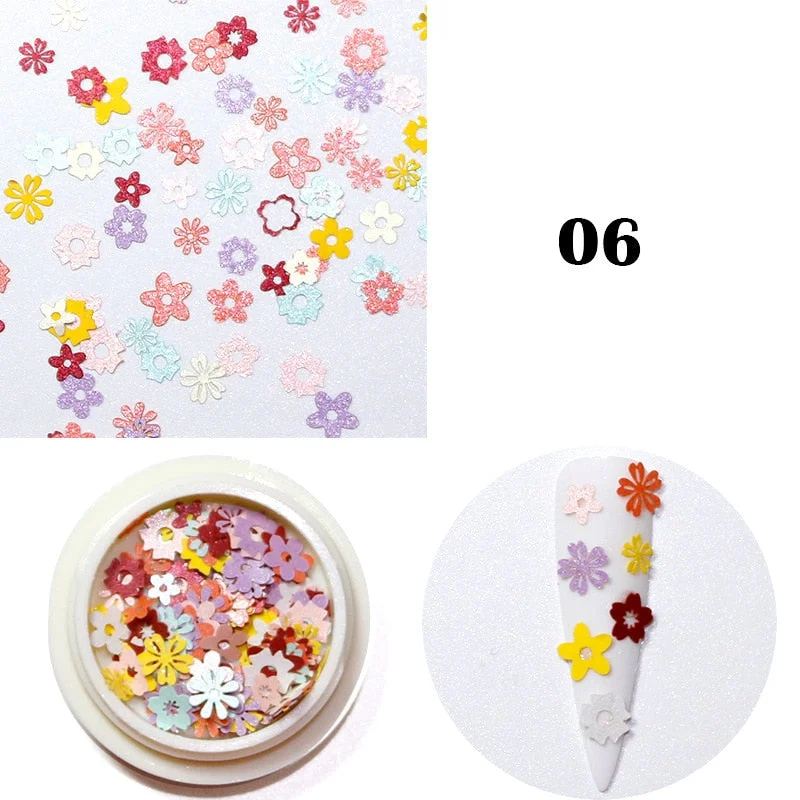 Nail Supplies Flowers and Animals Mixed Wood Pulp Paper Nail Jewelry Accessories Skills 3d Nail Art Decoration 2021 Summer New