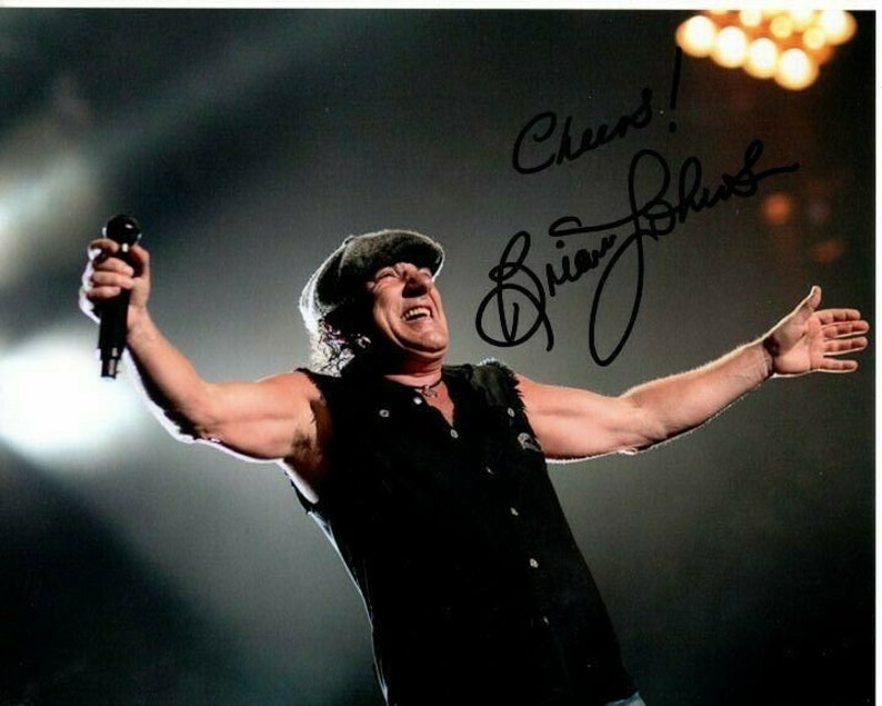 Brian johnson signed autographed acdc 8x10 Photo Poster painting