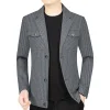 New Lapel Striped Casual Jacket