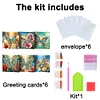 (US Local)6Pcs Diamond Painting Greeting Card Butterfly Diamond Handmade Card for Friends