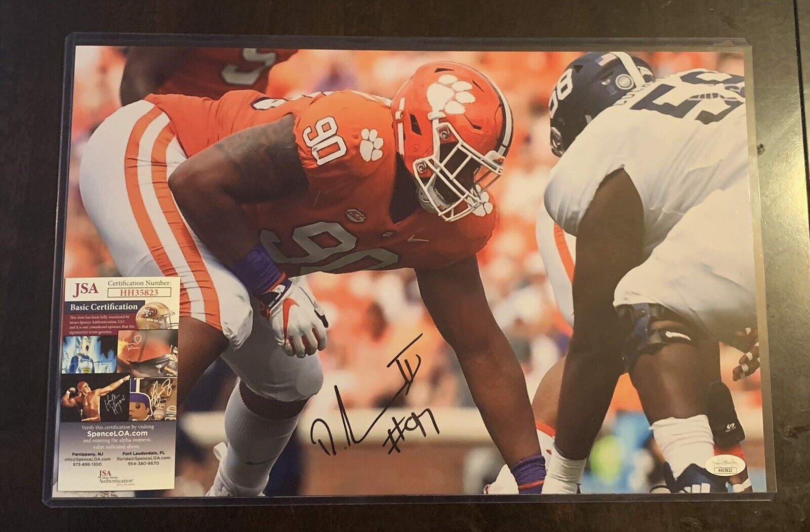 DEXTER LAWRENCE 11x17 Signed Photo Poster painting CLEMSON TIGERS FOOTBALL JSA/COA HH35823