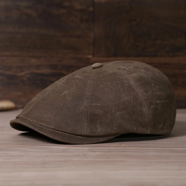 Premium Vintage Casual Waterproof Oil Wax Cloth Berets