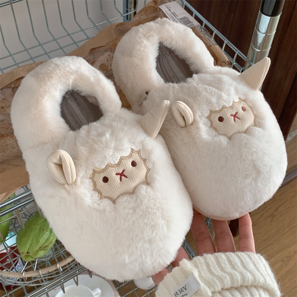 Ladies Warm Plush Cotton Slippers With All Cover Heel-PABIUYOU- Women's Fashion Leader