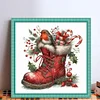 (US Only)Xmas Boot Printed Cross Stitch Kit 40x40cm DIY 11CT Embroidery Craft Set Art