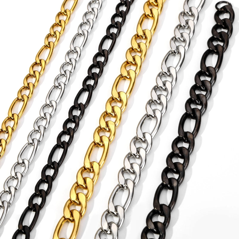 Hot Sale 3/5/7/9/11mm Classic NK3:1 Stainless Steel 18K Cuban Bracelet Unisex