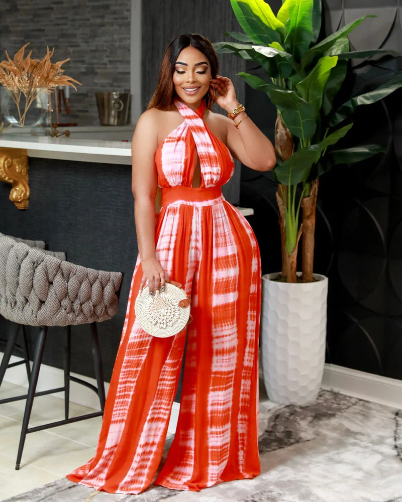 JUST FOR YOU PLUNGING NECKLINE JUMPSUIT