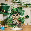 2D flache DIY, St. Patricks Day Eule, Diamantmalerei, Tischdekoration, Spezialform, Kristallkunst, Basteldekoration, einseitiger Bohrer f&uuml;r Wohnzimmer