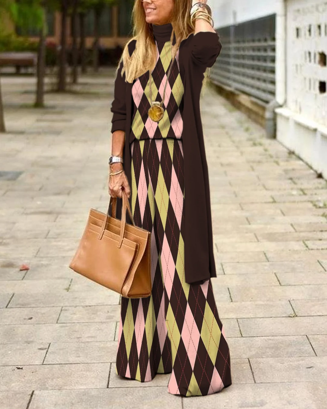 Herringbone Sweater Three-Piece Suit 83b7