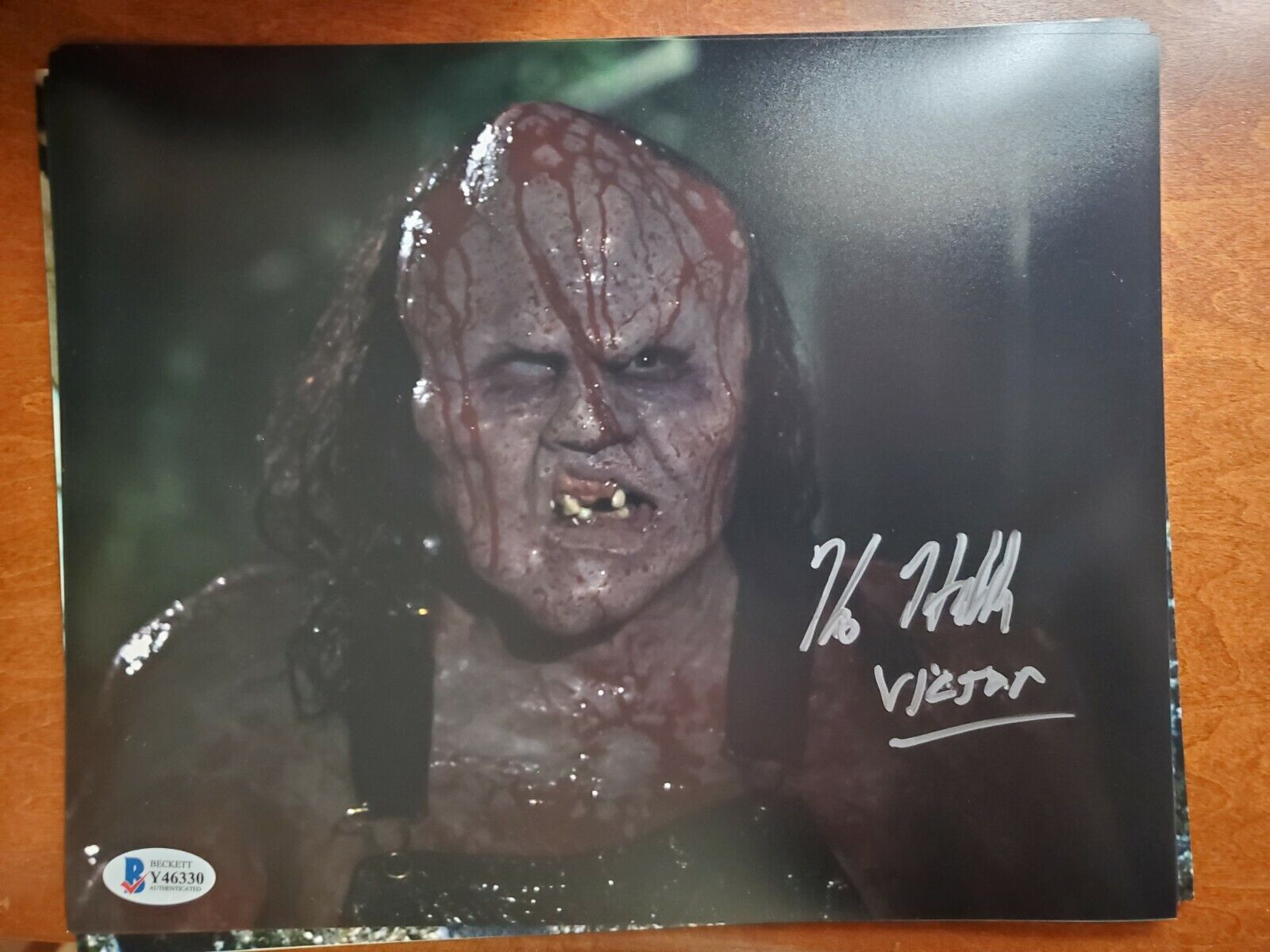 Beckett certified signed Photo Poster painting Hatchet Kane Hodder BAS