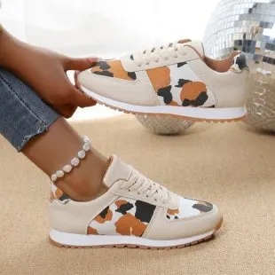 Yyvonne 2025 Spring And Autumn New Leopard-Print Leisure Single Shoes Women's Flat Bottom With Sports Casual Shoes