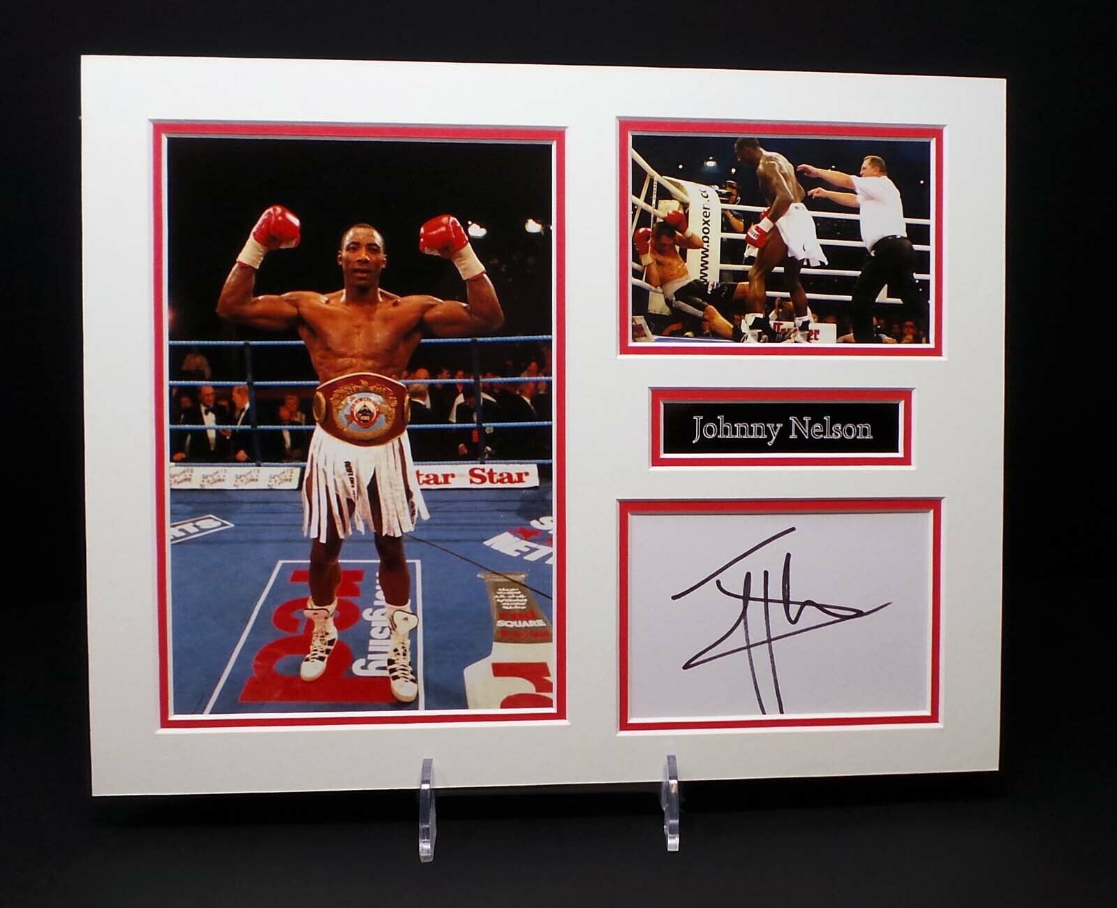 Johnny NELSON Signed Mounted Photo Poster painting Display 1 AFTAL RD COA Sheffield Boxer