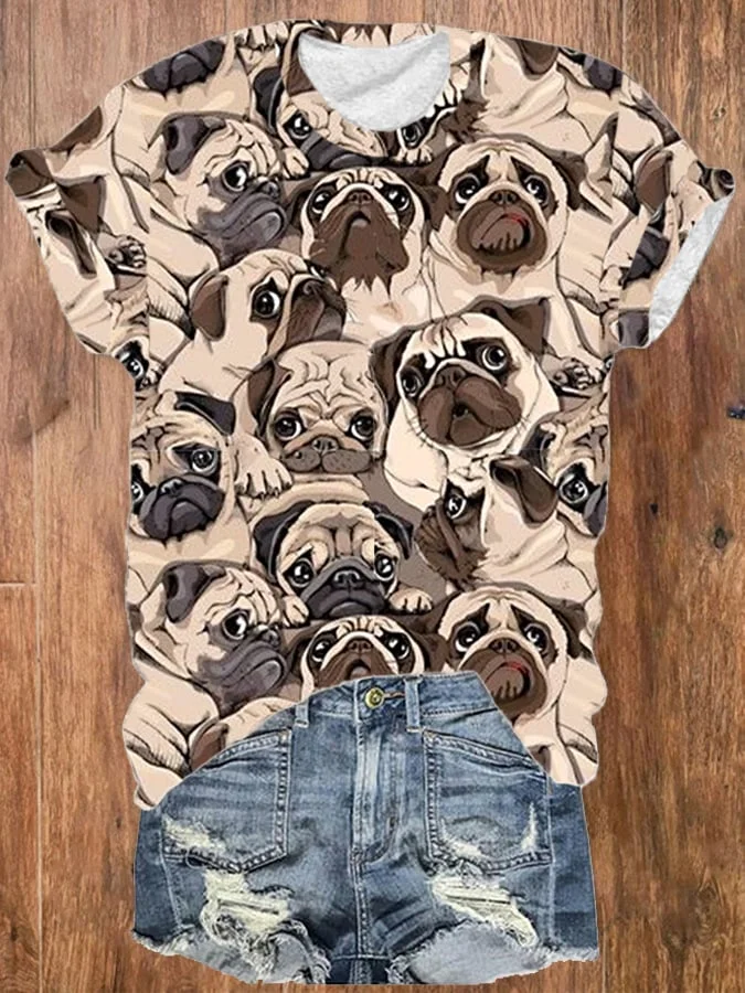 Women's Cute Funny Dog Casual Tee