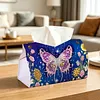 Purple Butterfly DIY PULeather Diamond Painting Tissue Box for Adults Beginners Gem Art Painting Napkin Holder for Living Room Bedroom Bathroom Table Decor
