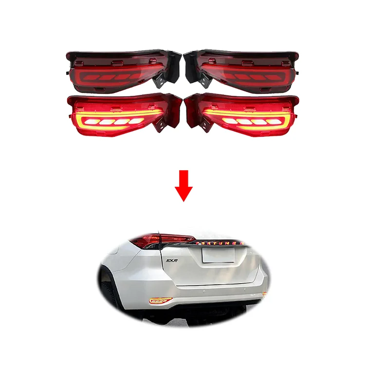 plug and play full LED brake tail lamp rear bumper light for Toyota Fortuner 2015-2017 accessories ITN Auto