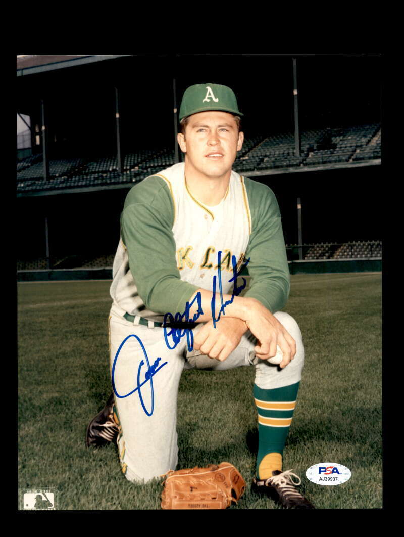 Jim Catfish Hunter PSA DNA Coa Signed 8x10 Photo Poster painting A`s Autograph