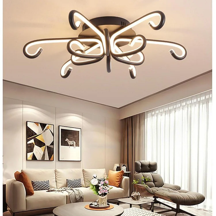 Curves Flush Mount Ceiling Light Modern Abstract LED Light - Appledas