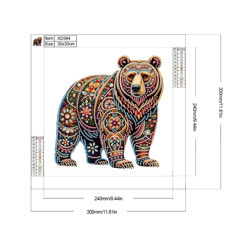 Diamond Painting - Partial Special Shaped Drill - Gorgeous Bear(Canvas|30*30cm)
