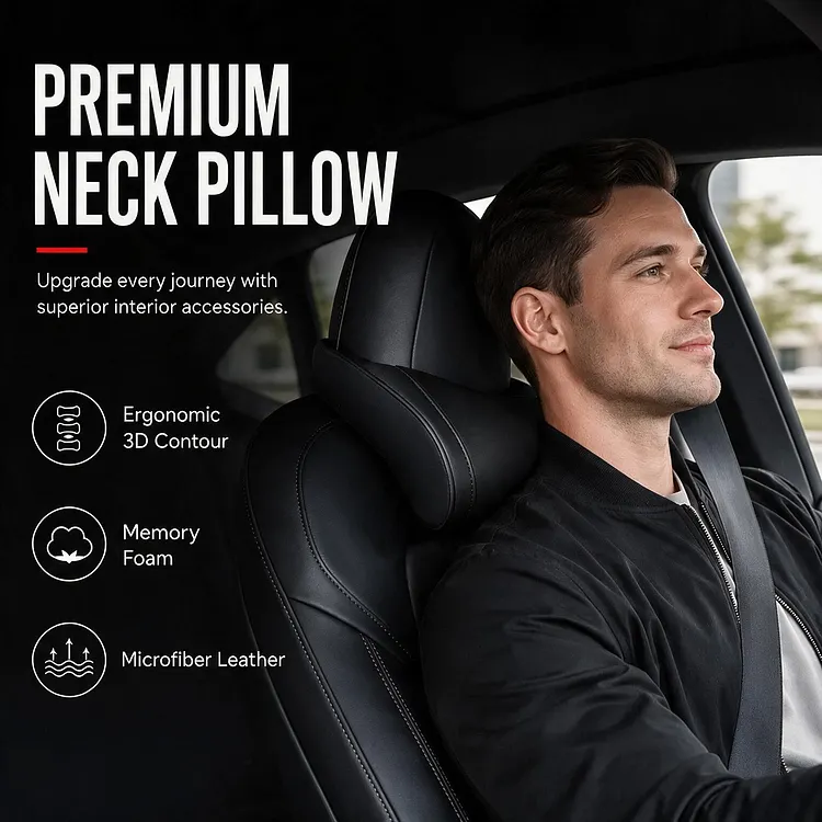 Ergonomic memory foam car headrest pillow