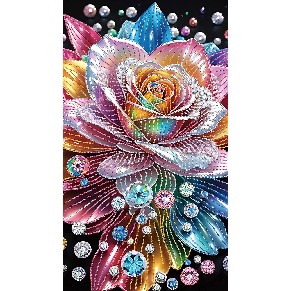 Partial Special-shaped Crystal Rhinestone Diamond Painting - Rose(Canvas|40*70cm)