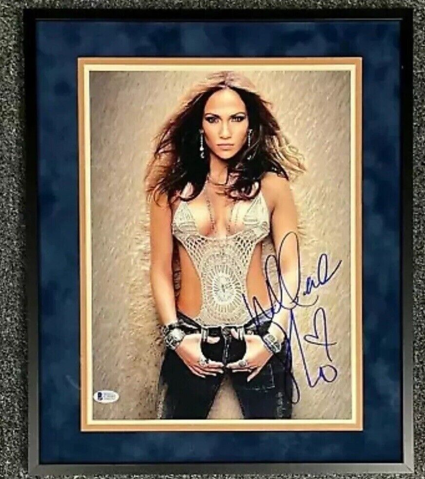 Jennifer Lopez Signed 11x14 Photo Poster painting Autograph Auto Framed 15x18 Beckett BAS COA