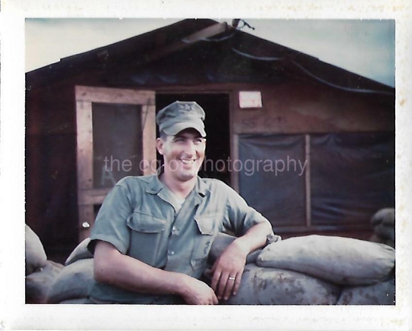 FOUND Photo Poster painting Color VIETNAM ERA MILITARY MAN Original 1960's SOLDIER 112 23 R