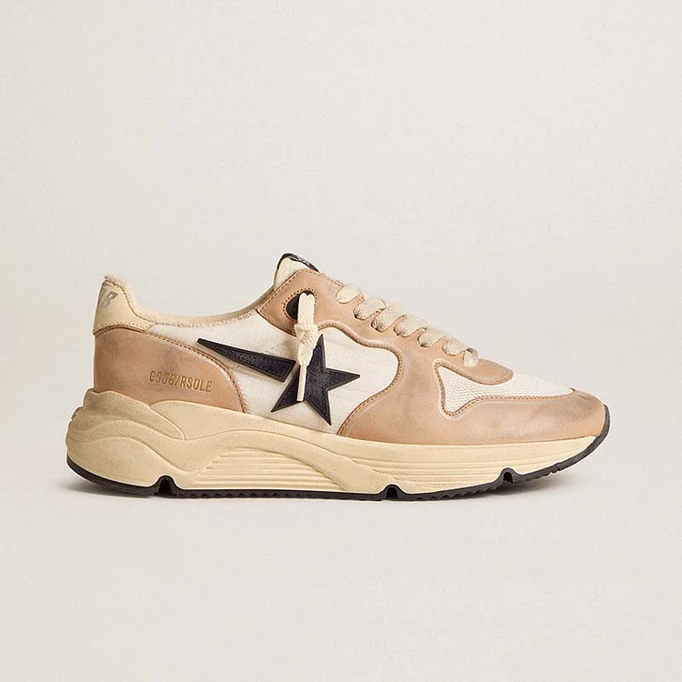 Golden Goose Running Sole de nailon y nobuk con estrella de ante negro