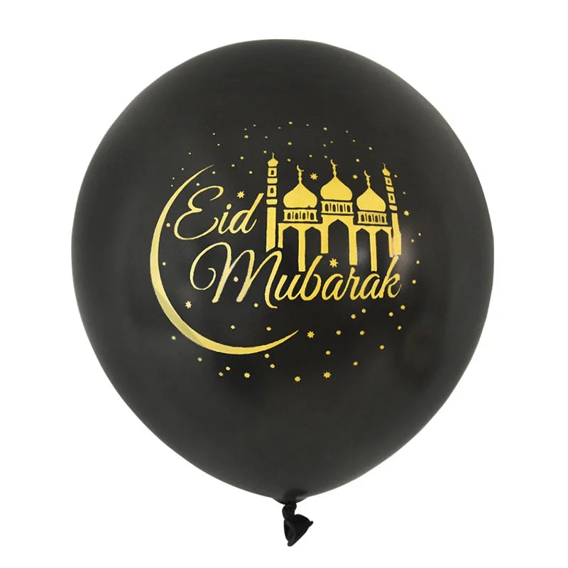 10pcs Eid Mubarak Metal Latex Balloon Ramadan Kareem Decoration Air Globos Ramadan Mubarak Muslim Islamic Festival Party Decor