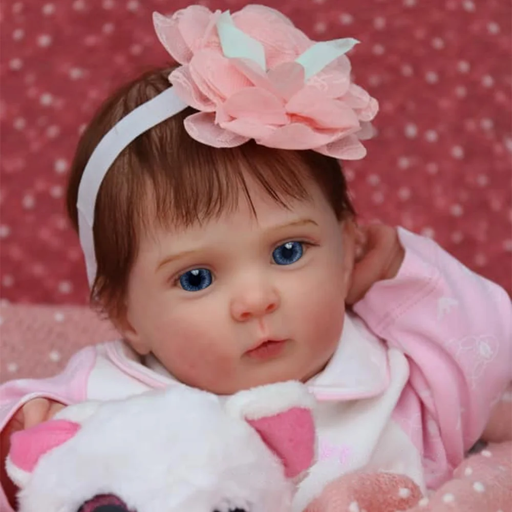 20" Lifelike Preemie Handmade Cloth Body Reborn Baby Girl Newborn Doll Toy Named Wensday