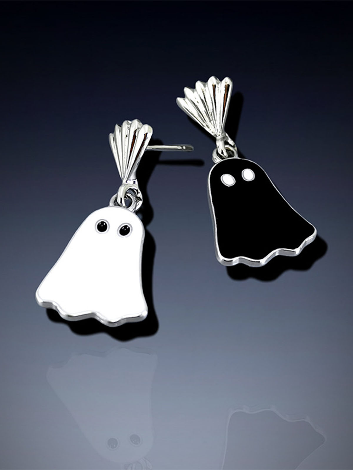 Halloween Contrast Color Ghost Alloy Pendant Earring