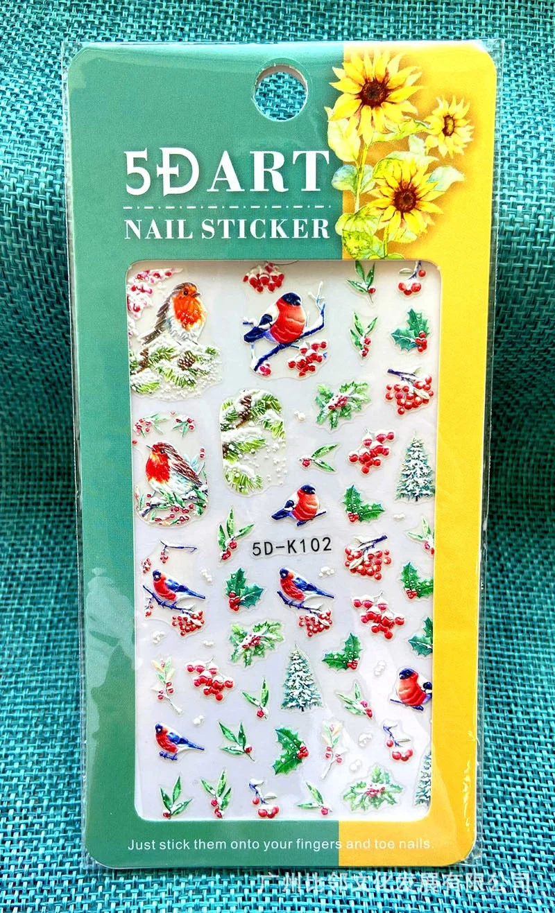 5D Acrylic Nail Sticker Engraved White Snowflakes Flower Sliders Embossed Lace Wedding Nail Art Design Monogram Decals Manicure-Nail Inspo