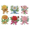 (US Only)6Pcs Spring DIY Diamond Painting Refrigerator Magnets Kit for Home Decoration