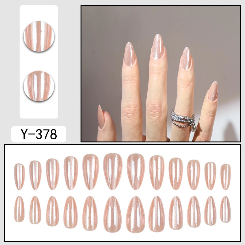Sweet Color Block Heart Shape ABS Press-on Nails 1 Set