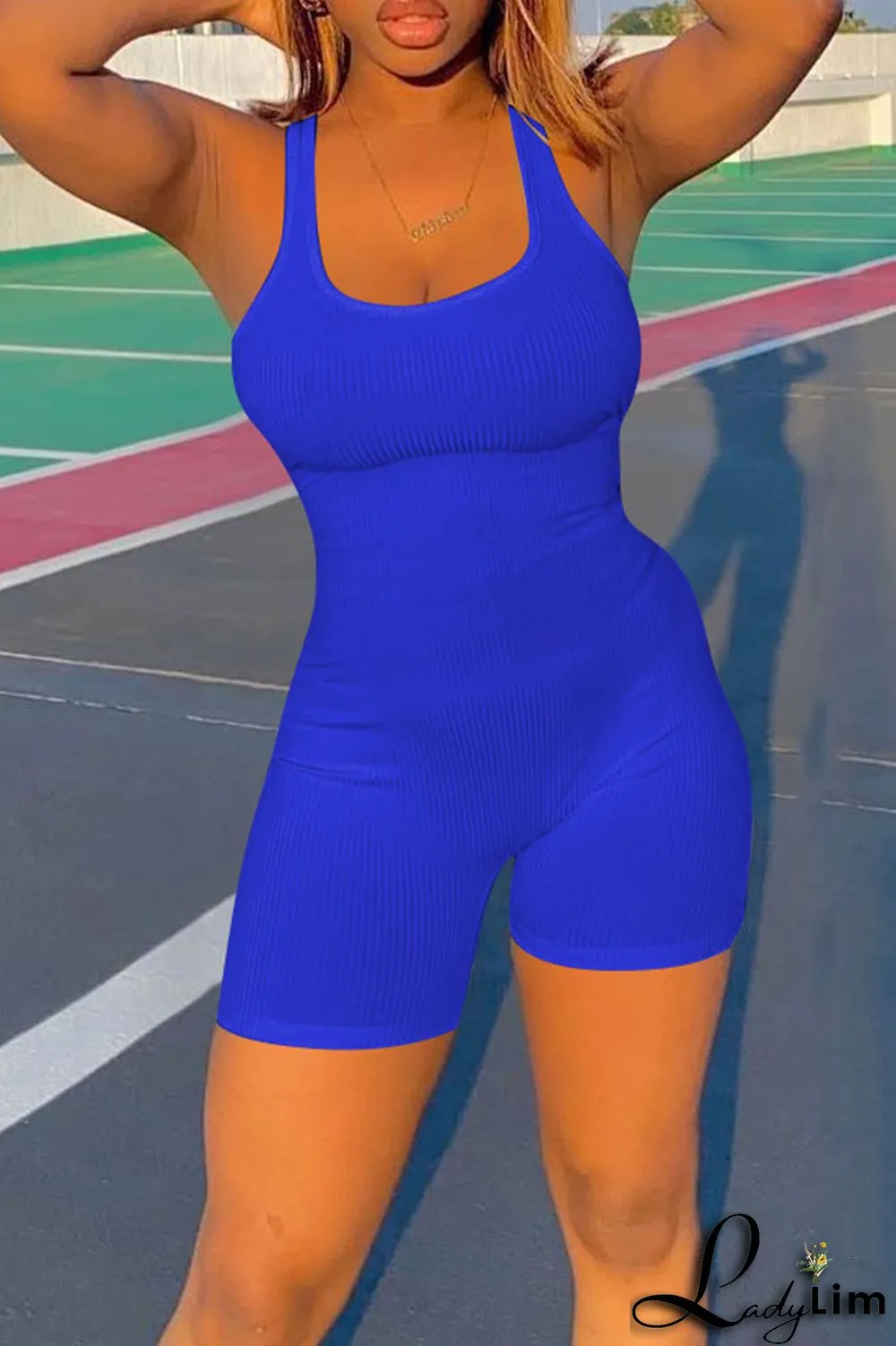 Black Casual Sportswear Solid Split Joint U Neck Regular Jumpsuits