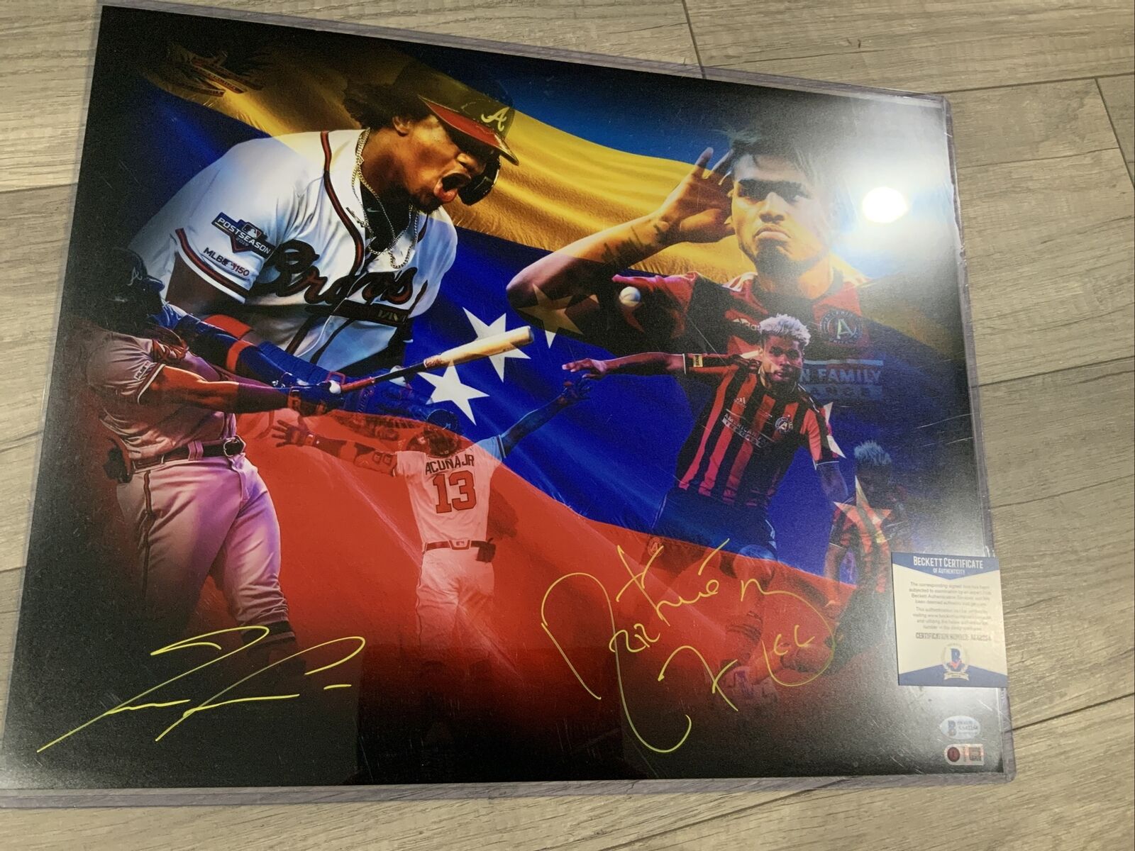 Ronald Acuna Jr & Josef Martinez Autograph Signed 16x20 Photo Poster painting Beckett Bas Coa