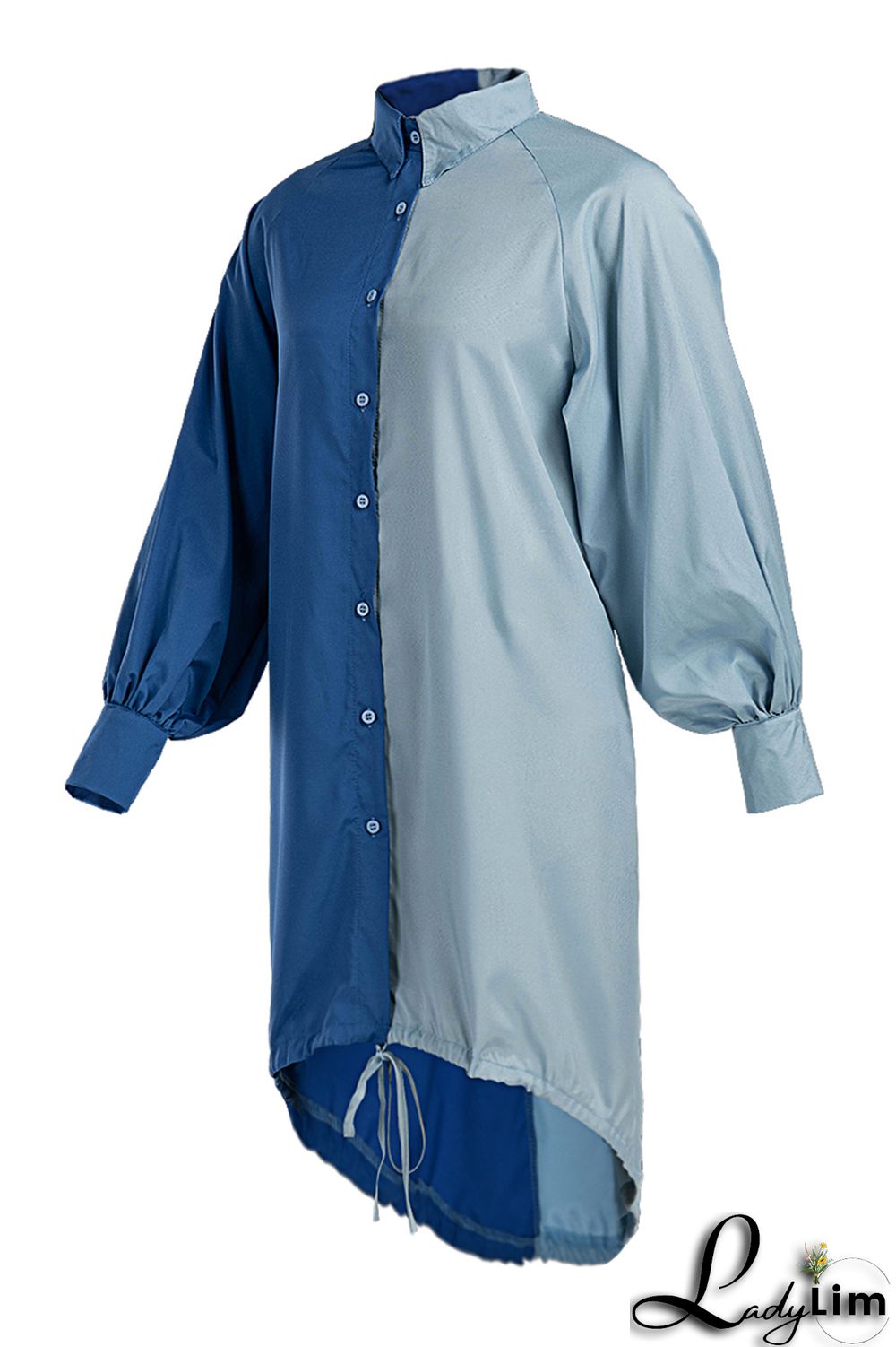 Black Fashion Casual Plus Size Solid Split Joint Asymmetrical Turndown Collar Shirt Dress