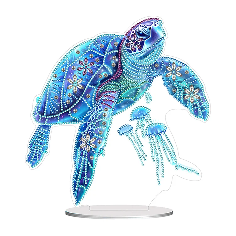 Sea Turtle Jellyfish Special Shaped Desktop Diamond Art Kits Home Table Decor gbfke