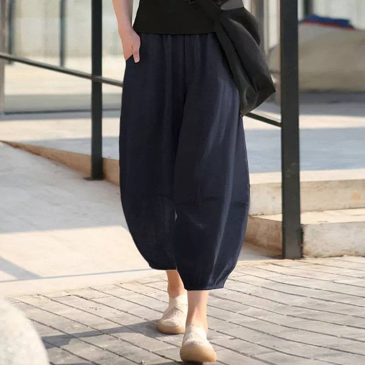 Solid Color Baggy Harem Pants QueenFunky