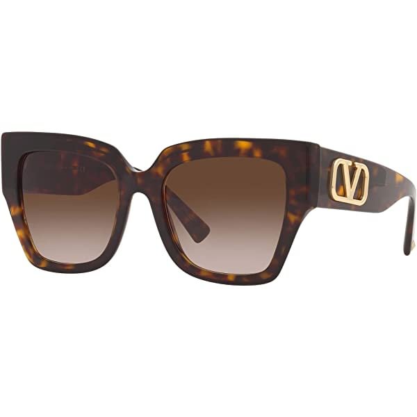 Valentino Women's Round Fashion Sunglasses Havana/Brown Gradient 54 Millimeters