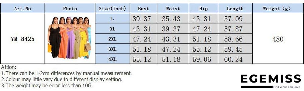 Casual Solid-colored Sling Dress Large Size Women's Wear Black Dresses | EGEMISS